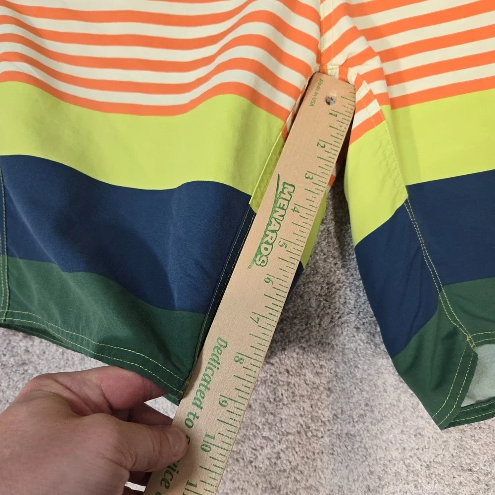 Patagonia Board Shorts Mens 34 Wavefarer colorful Striped Swim Trunks not lined